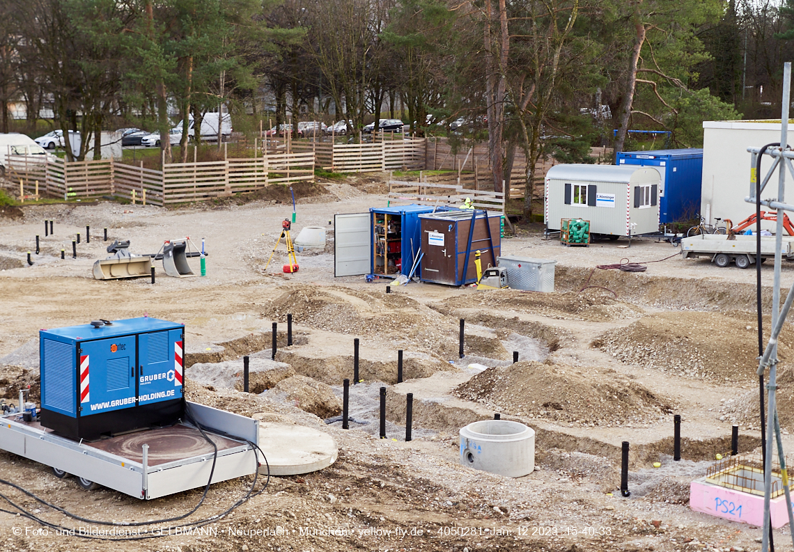 12.01.2023 - Baustelle an der Quiddestraße Haus für Kinder in Neuperlach